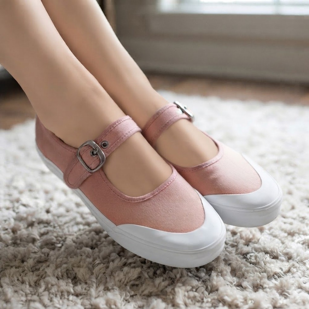 Vans Mary Jane Pink Canvas Buckle Sneakers 500714 Womens 10 Mens 8.5 NEW